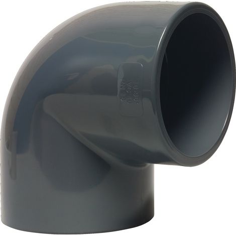 Mega Winkel 90° PVC-U 32 mm Klebemuffe 16 bar, grau (1/3)