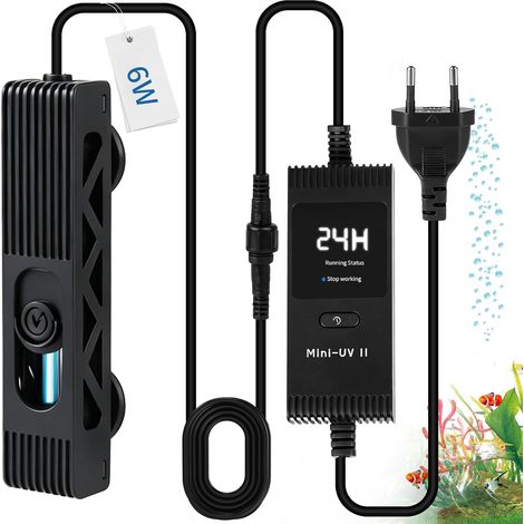 Lampe UV pour Aquarium avec Minuterie 6W pour Aquariums de 30-50 cm (1/5)