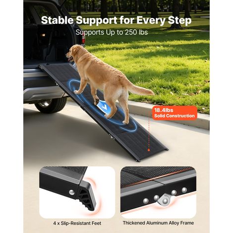 Rampe pour Chien 180 x 50,8 cm Rampe Accès Voiture Pliable pour Chiens Moyens Grands 113 kg Surface Antidérapante Tissu Oxford pour Animaux de Compagnie Extérieur, Compatible avec SUV Camions (1/5)