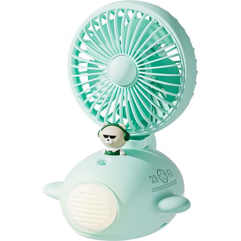 Niedlicher Luftbefeuchter-Ventilator mit Sprühfunktion, USB-Ladefunktion, ideal für Studentenwohnheim, Büro und Büro (grün) (1/5)