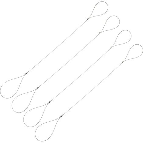 Câble Suspendre en Acier Inoxydable 4 Pcs 1 Mètre, Kit de Fil pour Suspendre les Luminaires et Cadres, Verrouillage Réglable, Supports Robustes pour Décoration Intérieure (1/5)