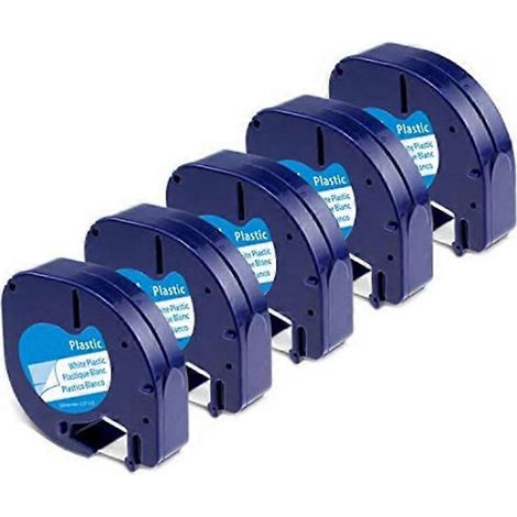 Lot de 5 rouleaux de ruban adhésif pour étiqueteuse LetraTag, recharge plastique 91331-- (1/5)
