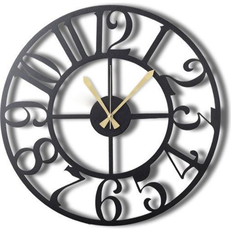 Orologio da parete in metallo, orologio decorativo, stile industriale Clock Nero (1/5)