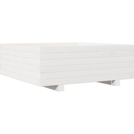 Maison Exclusive - Jardinière blanc 70x70x26,5 cm bois de pin massif