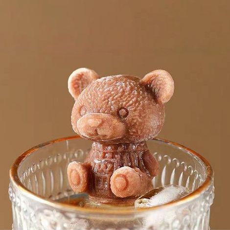 Moule à glaçons ours mignon - Plateau en silicone pour la maison, le café et les sculptures de glace (1/5)