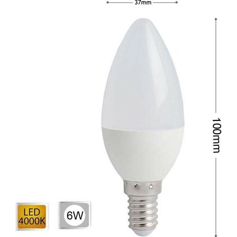 Lampadina Led 6 W Oliva Luce Naturale E14 E Candela 6w 14 C36