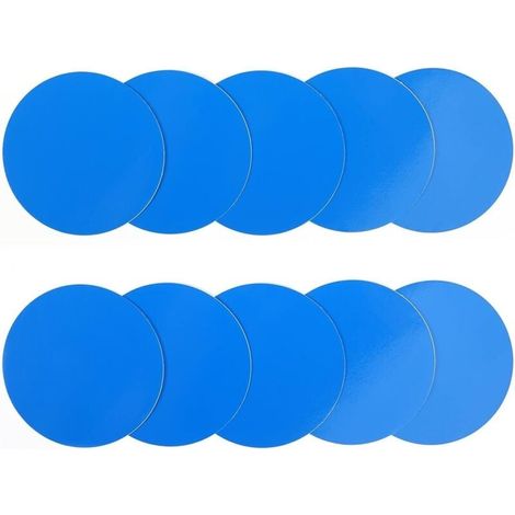 Ulisem Lot de 10 patchs pour piscine gonflable, bouées pour matelas gonflables de jacuzzi, kit de réparation pour revêtement de piscine en PVC, tente pour matelas gonflable, colle pour revêtement de p (1/4)