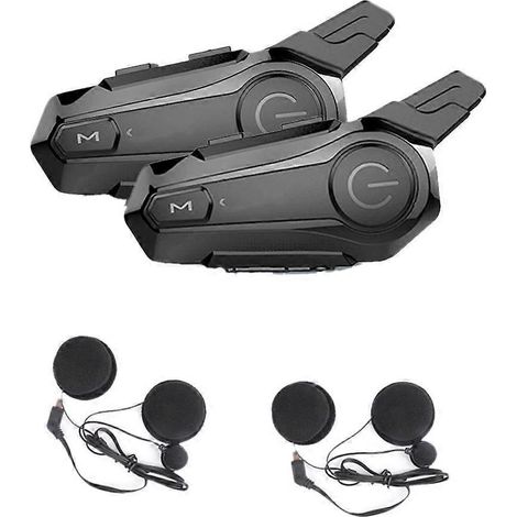 2 oreillettes Bluetooth intercom pour casque intégral de moto (2 pièces) (1/5)