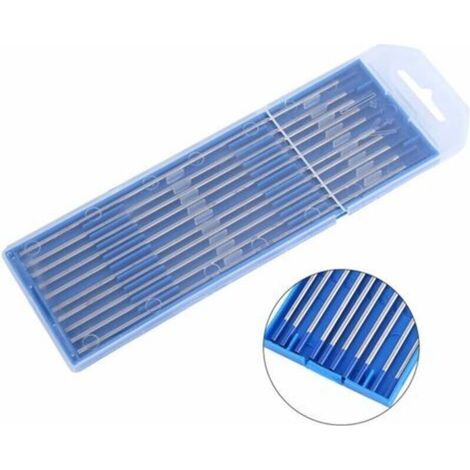 10 pièces électrodes de tungstène de soudage. Pointe Bleue d'électrode lanthane 1.0/1.6/2.4mm. Tige d'électrode de tungstène de soudage de qualité supérieure lanthane à 2%(2.4 x 150 mm) (1/4)
