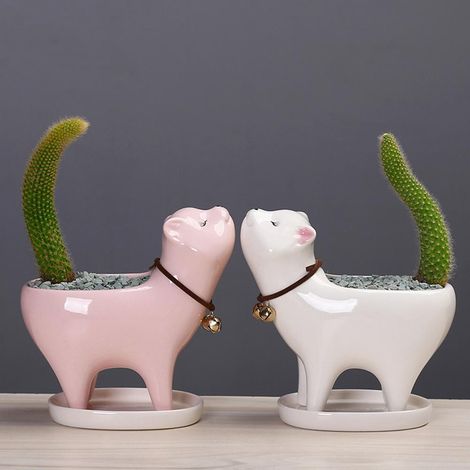 Petits pots en céramique pour plantes succulentes avec trou de drainage, mini contenants pour cactus, décoration intérieure et bureau. (1/4)