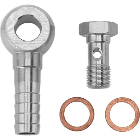 Ortviai Boulon Banjo pour Frein M10x1,0 vers 1/4" avec Raccord Barb et Joint en Laiton – Kit Complet