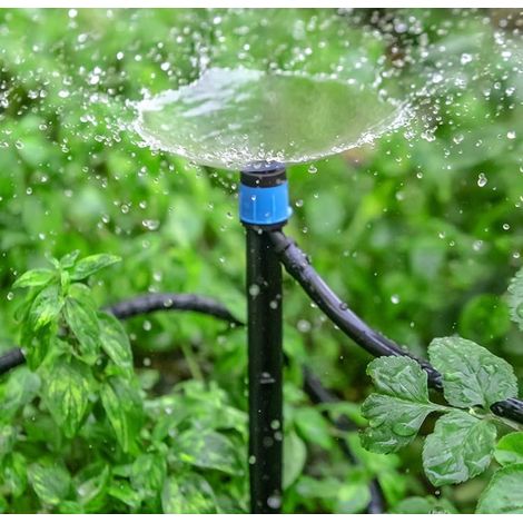 Goteros ajustables - Aspersores de fuente de 360° - Enchufe de tierra de 18 cm - Manguera de 4 mm de diámetro interior - 50 piezas - Riego de jardín - 18 cm - 50 piezas (1/3)