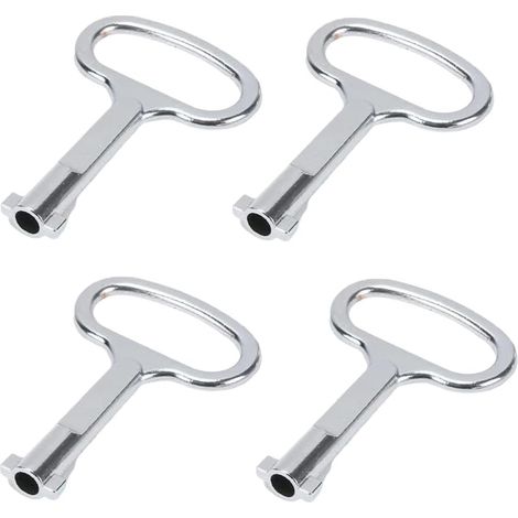 Lot de 4 clés carrées pour compteurs d’eau, coffrets électriques, et vannes, dimensions de 5mm à 9mm, robuste et durable.