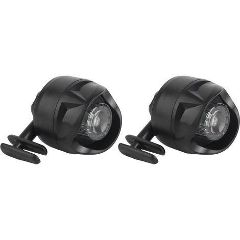 Lot de 2 mini lampes frontales pour chaussures de sport extérieur (randonnée, camping), pile bouton intégrée, noires (1/5)