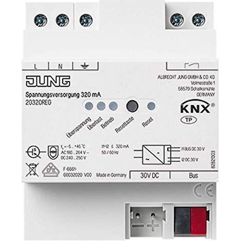 Jung Fuente de alimentación KNX, 320 mA, REG, 4 TE 20320 REG