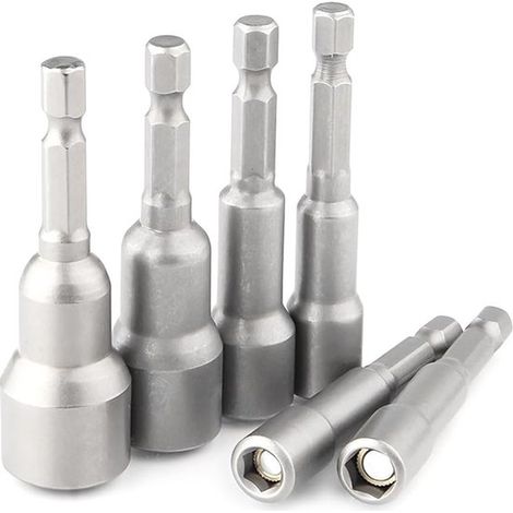 Set di 6 chiavi esagonali magnetiche, set a sgancio rapido da 1/4 di pollice con gambo esagonale, per viti con azionamento esagonale da 6/8/10/12/14/17 mm, (1/5)
