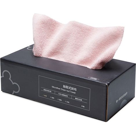 Chiffon microfibre jetable absorbant, tampon à récurer pratique pour cuisine, format boîte, nettoyage efficace et rapide (1/2)