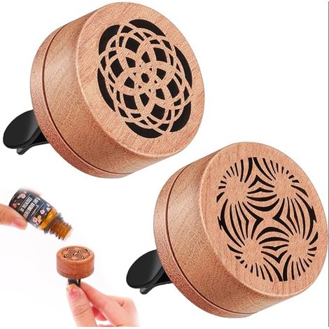Diffuseur Parfum, de Voiture en Bois, Voiture Aromathérapie Huiles Essentielles-Diffuseurs, pour Voitures, Salles de Bains, Chambre à Coucher (1/5)