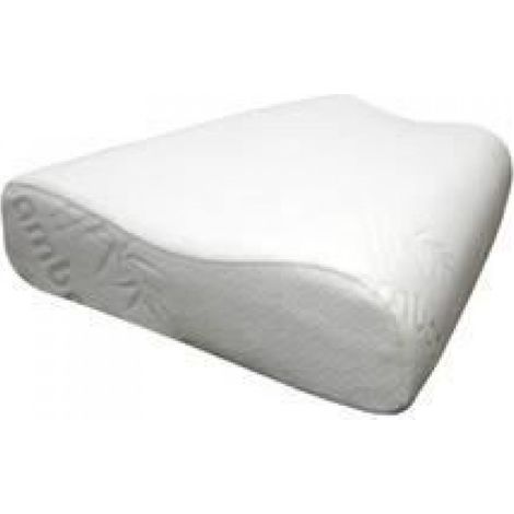 Oreiller ergonomique - VEGELIA - Petit Cervical - 47 x 30 cm - Mousse à mémoire de forme - Lavable