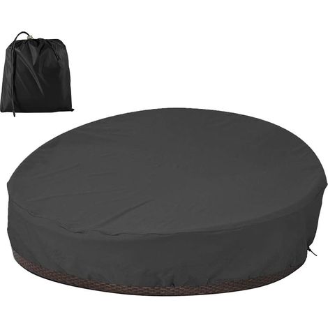 1 housse de protection pour canapé-lit rond, avec corde de fixation, ventilation intégrée, poignées rembourrées (1/5)