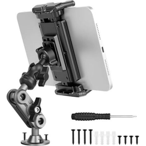 Support pour tablette pour camion, support iPad réglable à 360° pour voiture, support pour tablette en aluminium compatible avec toutes les tablettes iPad Pro Samsung Galaxy Kindle Fire de 4,7 à 12,9