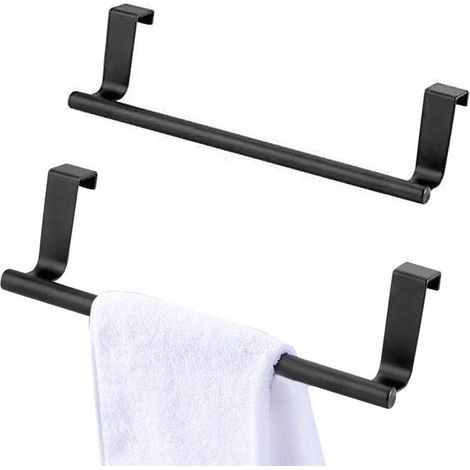 Two kitchen towel racks, stainless steel hanging bars, suitable for kitchen and bathroom (tray not included). (1/5)
