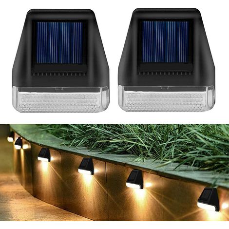 2 appliques murales solaires avec capteur de lumière d'inondation, lumières à énergie solaire lumières d'allée extérieures, lumière solaire extérieure (1/5)