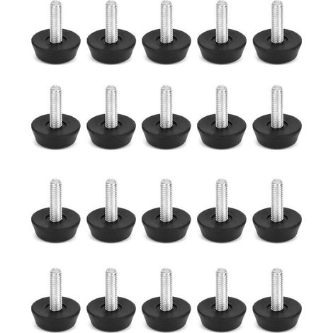 20 Pièces Pied De Nivellement pour Mobilier, Pied De Table Reglable, Installés sous Les Pieds des Meubles, M6x20mm (1/5)