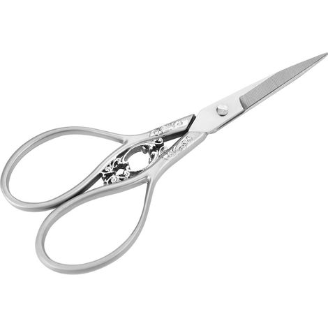 Ciseaux de couture en acier inoxydable argent motif argenté, accessoires DIY couture ménage (1/5)