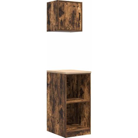 Maison Exclusive - Armoires de garage 2 pcs chêne fumé bois d'ingénierie