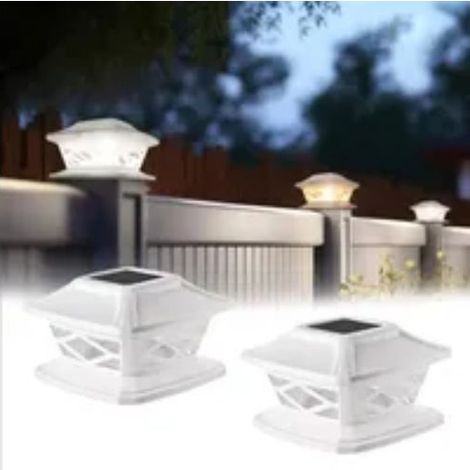 KLVGTIFS PU - 1pcs Lampe sur poteau extérieure Lampe solaire étanche Éclairage paysager LED Avec fonction d'allumage automatique Blanche (1/5)