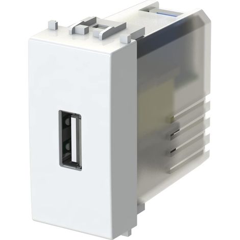 Chargeur USB USB 2.1 A Compatible avec Vimar Plana, 250 V, Blanc (1/5)