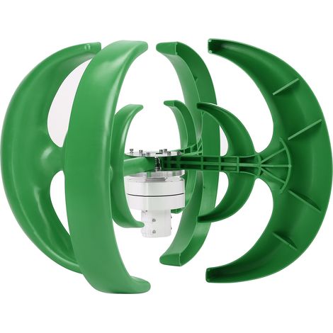 Windgenerator-Laterne, doppelwandig, 4 Flügel, Stromerzeugungsgerät, Montageteile, 600 W (12 V) (1/5)