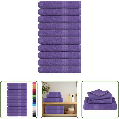 vidaXL Baumwolle - Saunatücher FROGN 10 Stk. Lila 80x200 cm 360 g/m² (1/5)