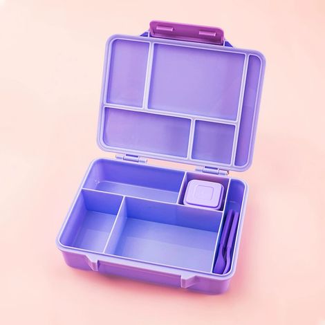 Lunch box termico a 4 scomparti per bambini, a prova di perdite, per pasti caldi (viola)