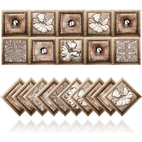 20 autocollants carrelage rétro (20,15x15cm), salle de bain et cuisine DIY imperméable et résistant à l'huile, style marocain (1/5)
