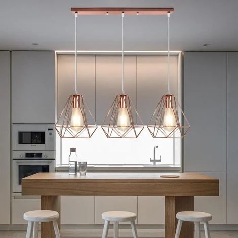 Yote Industriel Suspension Luminaire Rétro Lustre Plafonnier Vintage en Cage Diamant pour Restaurant Salon Chambre Cuisine Bar (1/4)