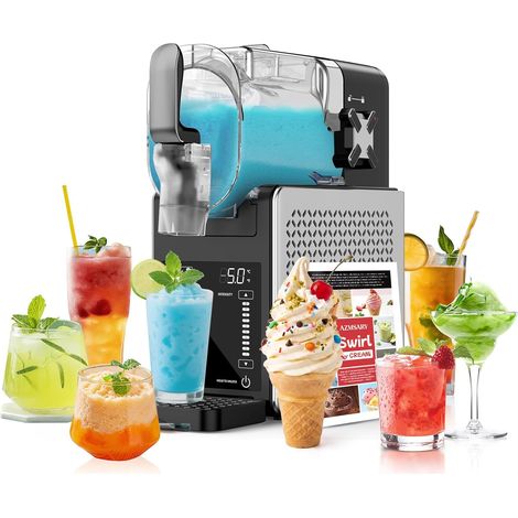 Machine à Glaçons – 2,5 L Slushie Machine, pas besoin de glace, avec écran LED, 6 programmes prédéfinis pour margaritas, frappés, milkshakes, fonctionnement à un bouton, nettoyage (1/5)