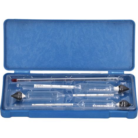 3-teiliges Alkoholmeter-Set für den Heimgebrauch mit Thermometer und Glaszylinder zur Messung der Alkoholkonzentration