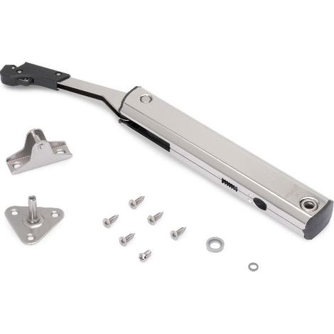 Emuca Compás para puertas elevables Altius One, Rango de fuerza 940-1710, Acero, Niquelado -