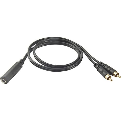 AV audio adapter splitter: 6.35 mm female to 2 RCA male (1 to 2 channels) (1/5)