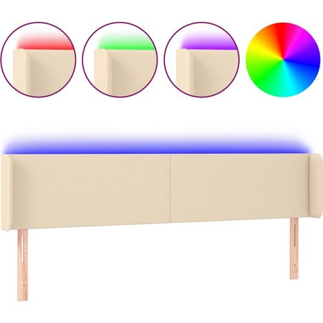 Maison Exclusive - Testiera a LED Crema 203x16x78/88 cm in Tessuto (1/5)