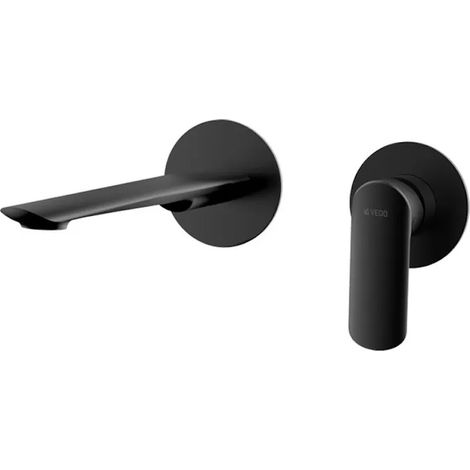 Mitigeur lavabo mural sans vidage (bouchon) noir mat (1/3)