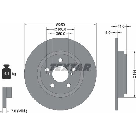 Lot de 2 Disques de frein Textar 92199800 TOYOTA 4243152150
