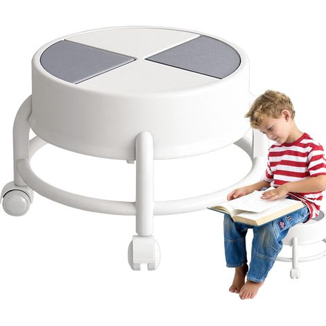 Siège roulant bas, tabouret à roulettes bas Tabouret de chaise, hauteur d'assise basse – Tabouret à roulettes mobile robuste avec roues pivotantes à 360° pour salon, maison (1/5)