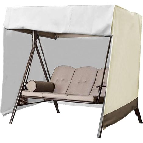 Housse de protection pour balancelle de jardin, imperméable, Oxford, anti-UV, pour l'extérieur (Beige, 223 × 152 × 183 cm) (1/5)