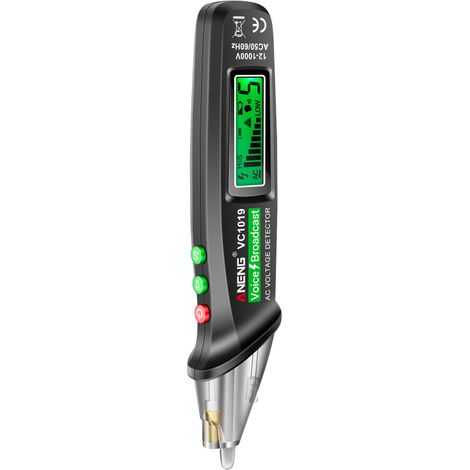 Stylo de test numérique LCD VC1019, testeur de diffusion vocale sans contact avec sensibilité réglable (1/3)