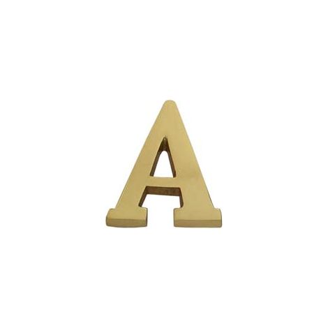 LETTERA ALFABETO A IN OTTONE LUCIDO - 5 pezzi