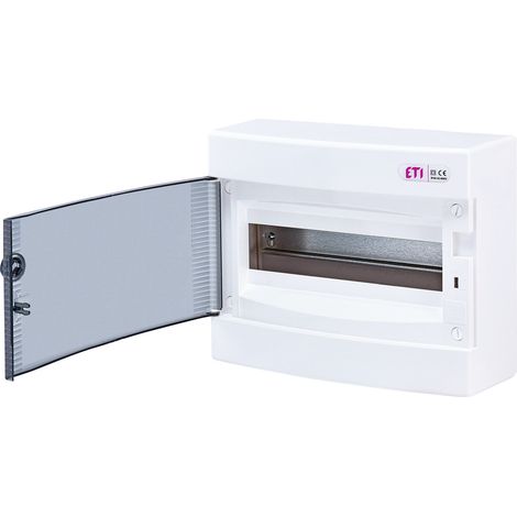 Aufputz-Verteilerkasten mit 12 Modulen, Schutzart IP40, transparente Tür ECT12PT (1/4)