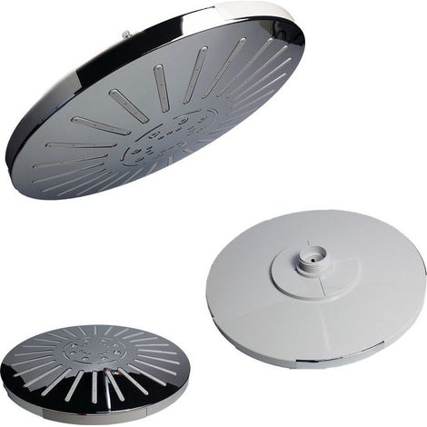 TrAdE Shop Traesio - Soffione Doccia Tondo Rotondo 8" Bagno Effetto Pioggia Sottile Cromato 93005 - (1/4)